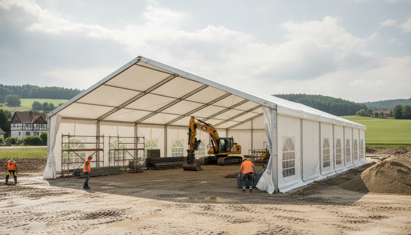Baustellensaison: Wetterschutz für Bauprojekte im Sommer – Symbolbild